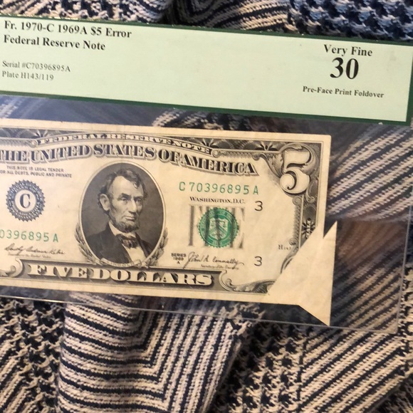 $5 Federal Reserve Note Error - Picture 5 of 7